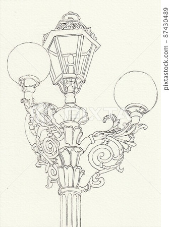 鋼筆劃戶外燈手繪 鋼筆劃戶外燈手繪 87430489