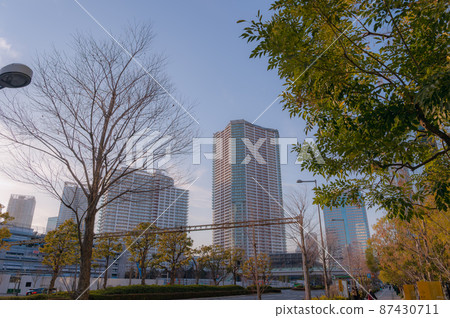 Toyosu，江東區，東京晚上都市風景 87430711