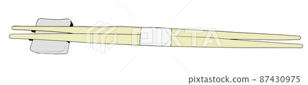 Illustration of chopsticks and chopstick rest 87430975