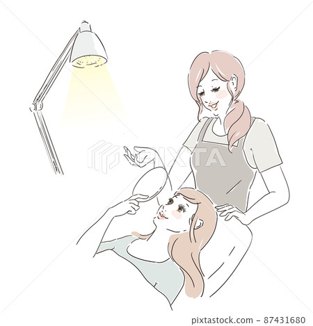 Eyelash extension finish cute woman 87431680