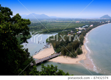 Ao Noi, Ao Prachuap Khiri Khan from Wat Khao Chong Krachok, Prachuap Khiri Khan Thailand 87432374