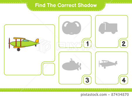 Premium Vector  Find the correct shadow find and match the