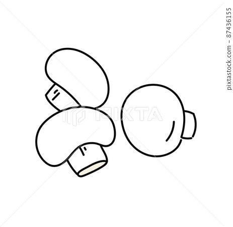 單色黑白插圖蘑菇 單色黑白插圖蘑菇 87436155