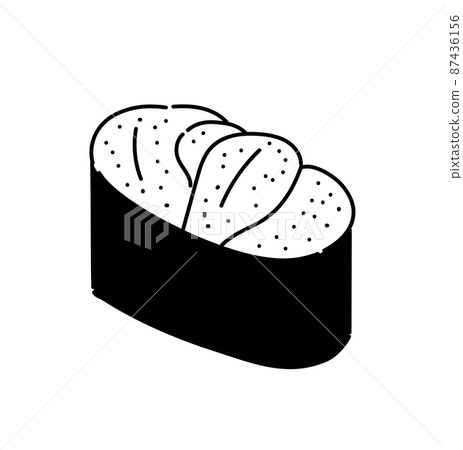 單色黑白插圖海膽軍艦 87436156