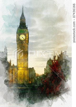 Sunset and big ben 87436166