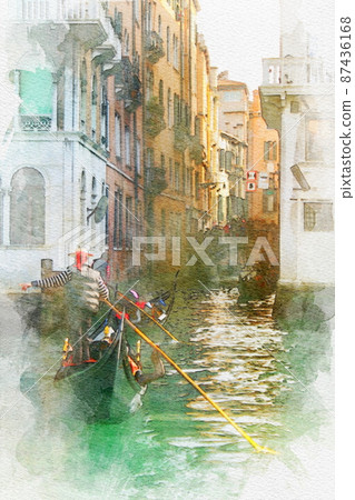 Cityscape of Venice, Italy Canal where gondola goes Cityscape of Venice, Italy Canal where gondola goes 87436168