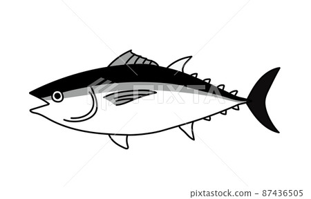 Monochrome illustration of fish Black and white... - Stock Illustration ...