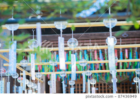 A wind chimes festival shot at Ogasa Kannon in Kashihara City, Nara Prefecture A wind chimes festival shot at Ogasa Kannon in Kashihara City, Nara Prefecture 87436949