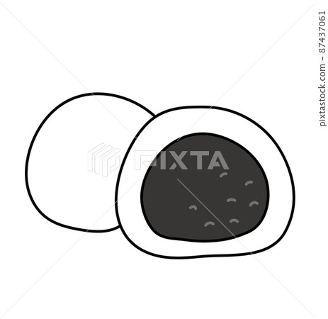 大福的單色插圖黑白 87437061