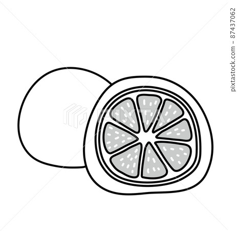 大福單色插圖黑白水果大福 87437062