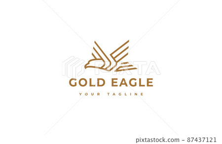 Eagle Logo Line Badge Design 87437121