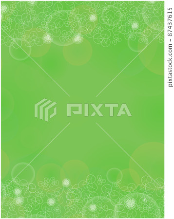 三葉草花葉線畫框④(白、底綠、豎、上、下) 三葉草花葉線畫框④(白、底綠、豎、上、下) 87437615