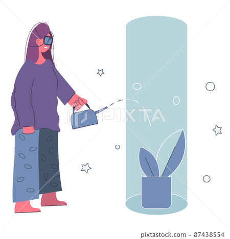 Metaverse Digital Virtual Reality Technology of a woman with glasses 87438554
