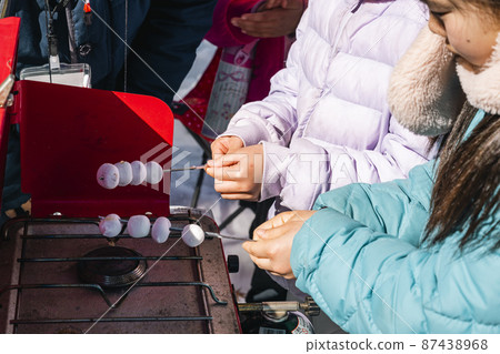 Children making roasted marshmallows at the camp Children making roasted marshmallows at the camp 87438968