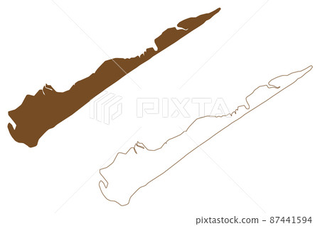 Armona island (Portugal, Portuguese Republic) map vector illustration, scribble sketch Ilha da Armona map 87441594