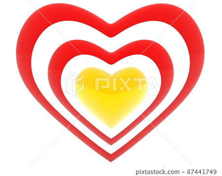 Abstract heart with a golden middle 87441749