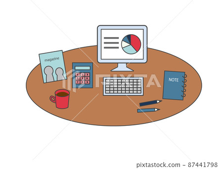 Work desk illustration set - Stock Illustration [87441798] - PIXTA