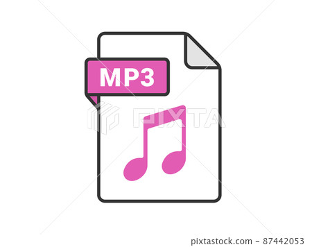 MP3 extension file icon illustration MP3 extension file icon illustration 87442053