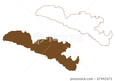 Inishmore island (Republic of Ireland, Aran Islands, Galway Bay) map vector illustration, scribble sketch Isle of Arainn map Inishmore island (Republic of Ireland, Aran Islands, Galway Bay) map vector illustration, scribble sketch Isle of Arainn map 87442071