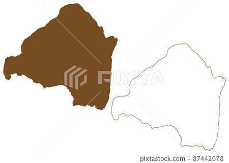 Hulloya island (Kingdom of Norway) map vector illustration, scribble sketch Ulli map 87442078