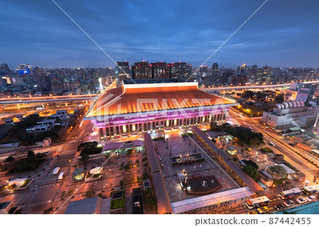 Taipei, Taiwan downtown skyline over the station 87442455