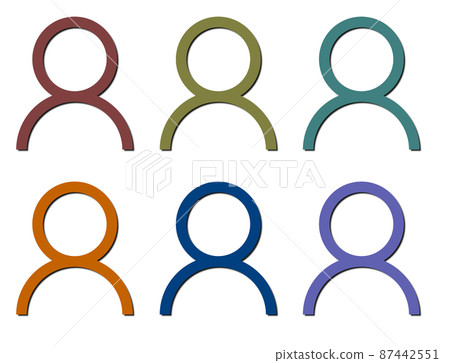 Multiple icons representing upper body figures Multiple icons representing upper body figures 87442551