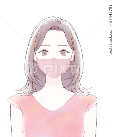 Woman in mask, summer 87443791