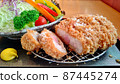 Tonkatsu thick sliced 300g rib roast salt pretending & colorful vegetable salad 87445274