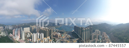 Aerial view of Hong Kong City, Tseung Kwan O 27 Feb 2022 87445557