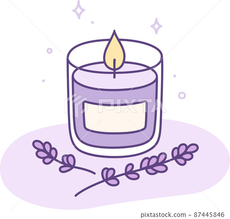 Lavender scented candle drawing 87445846