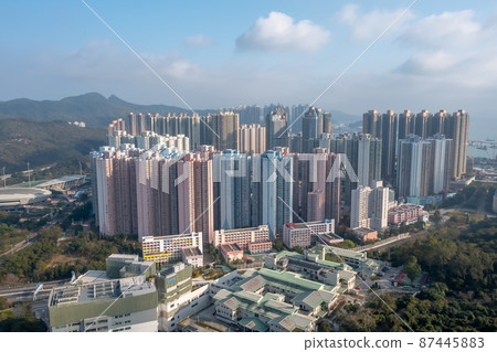 highrise residential apartment blocks in Tseung Kwan O HK 27 Feb 2022 87445883