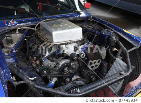 Sports car engine with turbine. 87445934