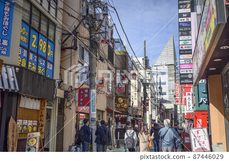 自由之丘，北口前的繁華區，美麗的城市，東京目黑區 87446029