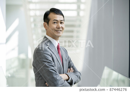 Businessman in his late 50s portrait photography cooperation "LINK FOREST" Businessman in his late 50s portrait photography cooperation "LINK FOREST" 87446276