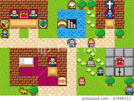 Top view pixel art map from a link to the past