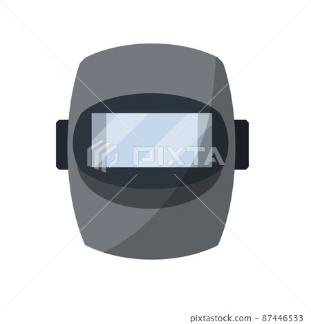 Welding mask. Clothing and safety equipment. Protection and helmet of worker. Welding mask. Clothing and safety equipment. Protection and helmet of worker. 87446533