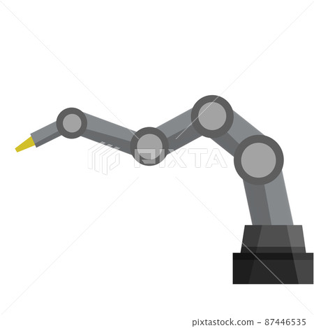 Mechanical robot arm. Element conveyor plant. Automatic capture Mechanical robot arm. Element conveyor plant. Automatic capture 87446535