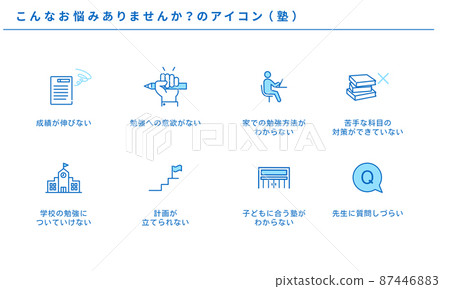 你有這樣的問題嗎？補習班圖標集、 矢量 87446883