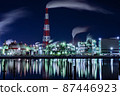 Factory night view and reflection Factory night view and reflection 87446923