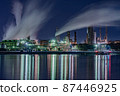 Beautiful light and smoke from the factory Beautiful light and smoke from the factory 87446925