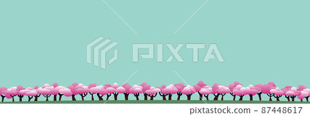 Spring cherry blossom trees and dancing petals 6C-4 Spring cherry blossom trees and dancing petals 6C-4 87448617
