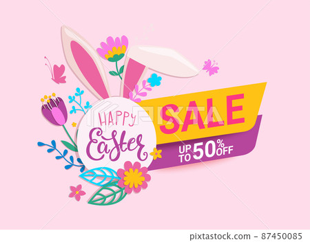 Sale banner for Easter. Sale banner for Easter. 87450085