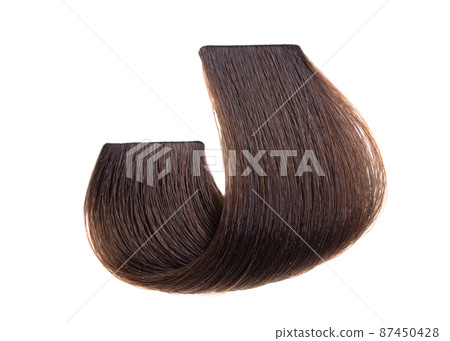 dyed curl of hair isolated dyed curl of hair isolated 87450428