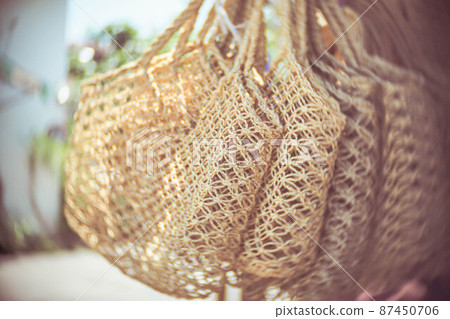 Store of Open Weave Straw Market Tote Beach Bag and packaging Store of Open Weave Straw Market Tote Beach Bag and packaging 87450706