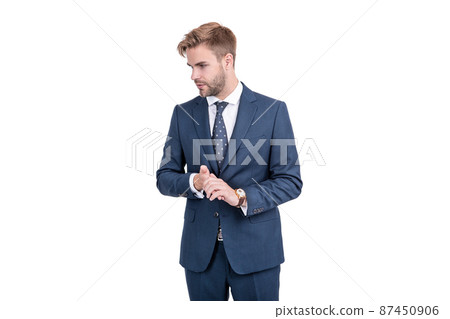 confident businessman isolated on white. young ceo in formalwear. business success. confident businessman isolated on white. young ceo in formalwear. business success. 87450906
