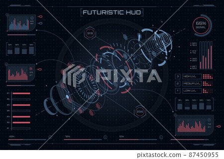 Futuristic HUD style isometric element. Game user interface. Set of futuristic high-tech element. Sci-fi interface HUD Futuristic HUD style isometric element. Game user interface. Set of futuristic high-tech element. Sci-fi interface HUD 87450955
