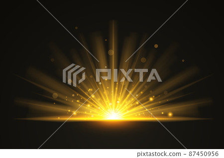 Horizontal golden flare light effects on dark background. Lens flares, rays, stars and sparkles with bokeh collection. Transparent light effect Horizontal golden flare light effects on dark background. Lens flares, rays, stars and sparkles with bokeh collection. Transparent light effect 87450956