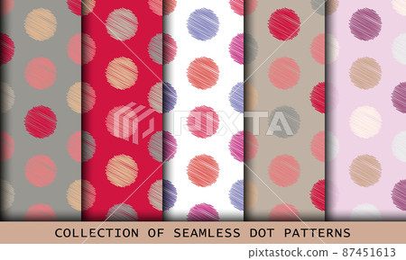 Colorful polka dot seamless pattern background set - Stock Illustration ...