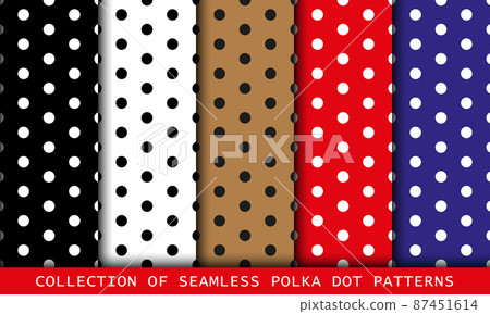 Colorful polka dot seamless pattern background set - Stock Illustration ...