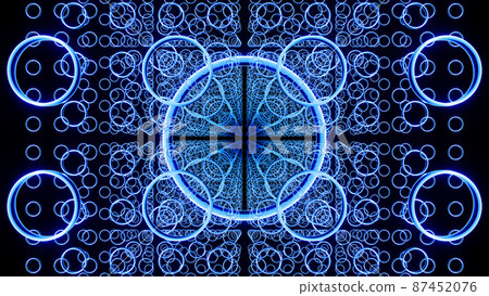 fractal circle abstract art blue black and white background 3D illustration fractal circle abstract art blue black and white background 3D illustration 87452076